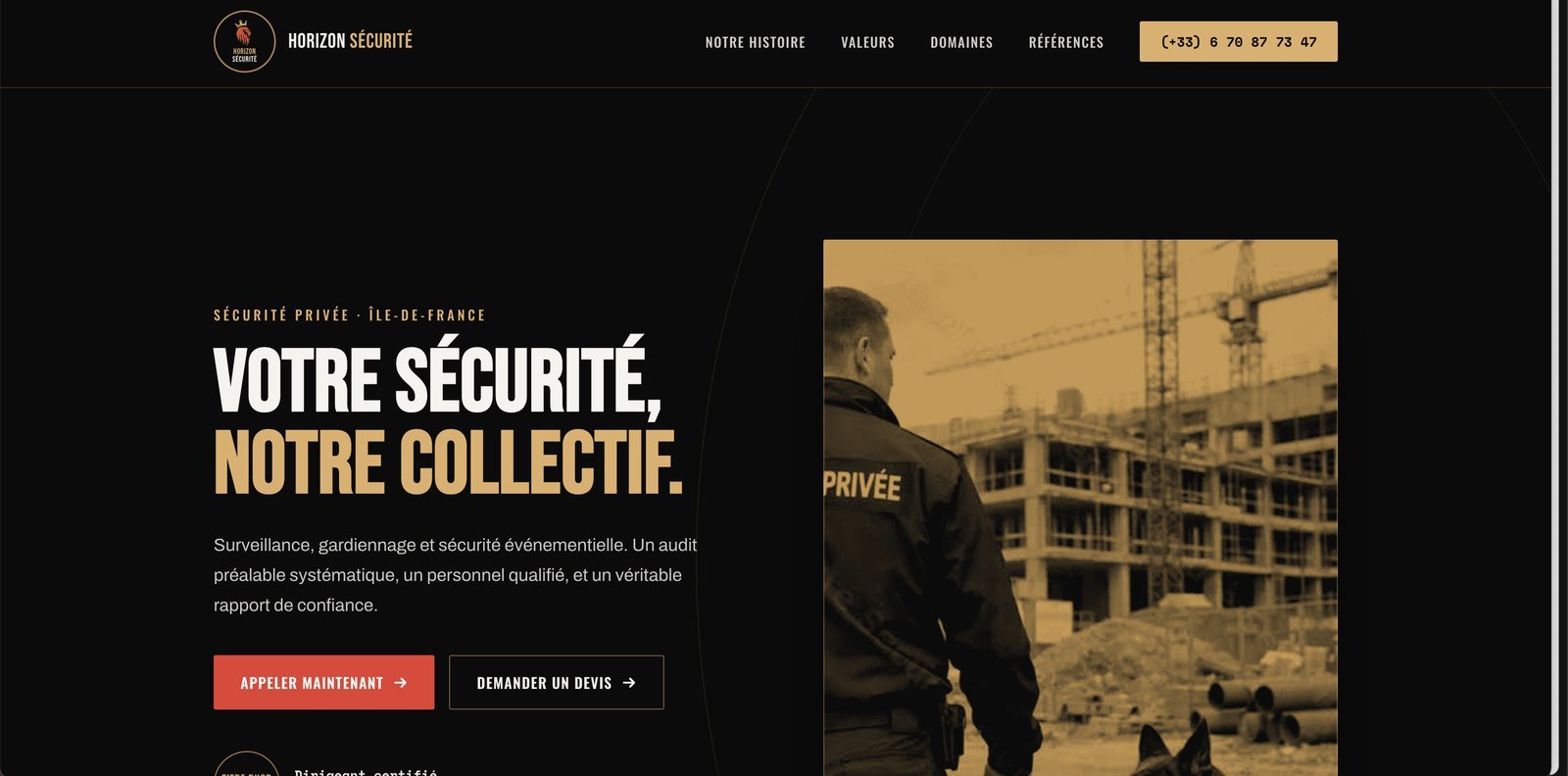 Horizon Sécurité — site vitrine